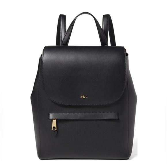 Ralph Lauren Handbags - Lauren Ralph Lauren | "Ellen" Genuine Black Leather Daypack